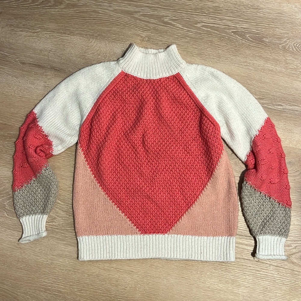LOFT Pink and White Sweater